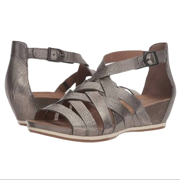 Dansko Vivian Nappa Pewter Gladiator Wedge 37 - Picture 8 of 8